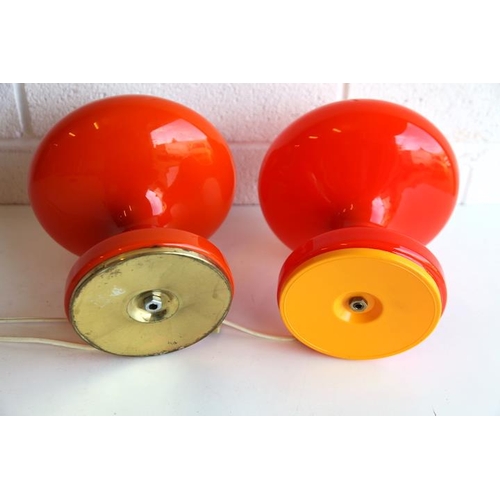 75 - Stepan Tabera for OPP Jihlava - A pair of retro 20th century 1960s studio art glass tangerine orange... 