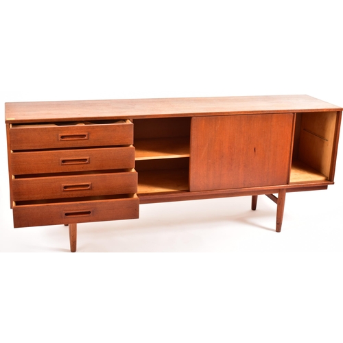 80 - Clausen & Son - A retro 20th century Danish designer teak sideboard credenza. The sideboard having a... 