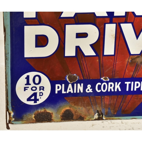 97 - Park Drive - A vintage 20th century point of sale advertising double sided porcelain enamel sign. Th... 