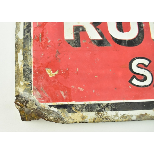 76 - Wood-Milne Rubber Heels - a vintage 20th century enamel point-of-sale shop advertising sign. The sig... 