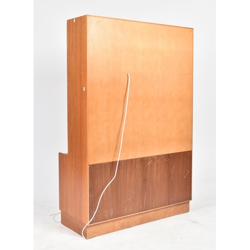 123 - Turnidge of London - A vintage mid 20th century circa 1950s teak & glazed drinks / cocktail cabinet ... 