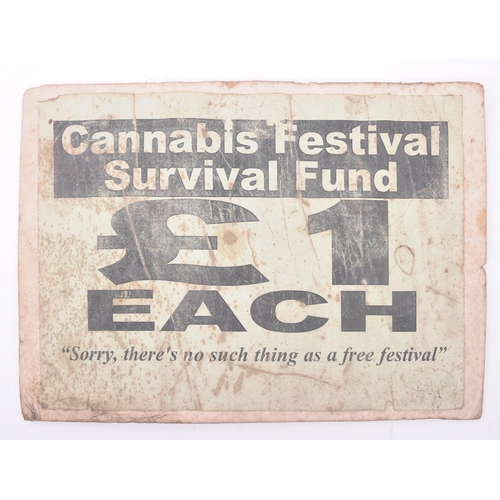 486 - An early 21st century 2001 Cannabis Festival paper poster. The poster reading  ' Cannabis Festival S... 