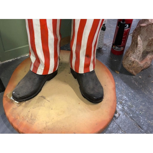 645 - A very large contemporary fiberglass figure in the form of Uncle Sam. The large display / prop / sho... 