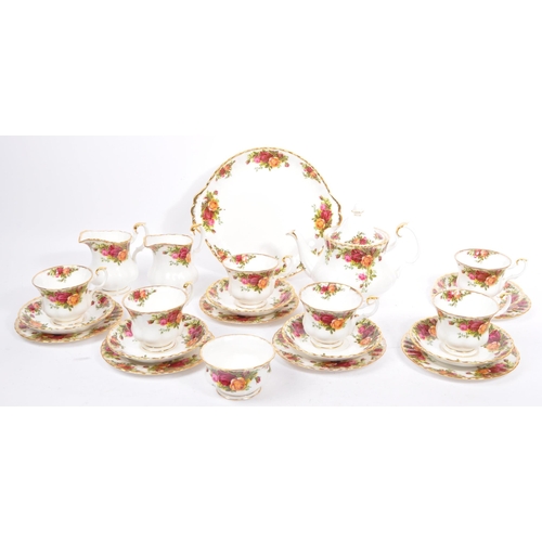 1 - Royal Albert - A mid 20th century circa 1960s ceramic tea service set. In the Old Country Roses patt... 