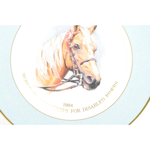 100 - A late 1990s fine bone china disabled horse riders plate by Royal Doulton. Produced in conjunction w... 