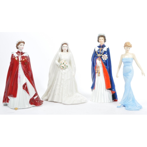 193 - A collection of contemporary porcelain tableware Royal female figurines. To include Royal Worcester ... 