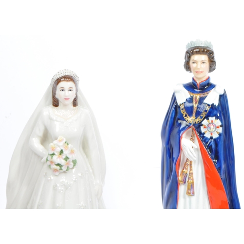 193 - A collection of contemporary porcelain tableware Royal female figurines. To include Royal Worcester ... 