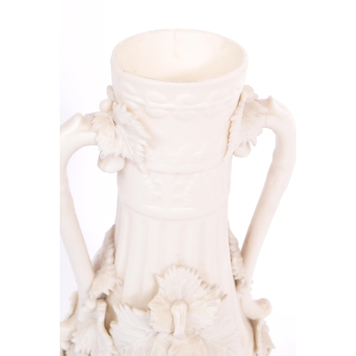 2 - Two 19th century Victorian Parian ware items to include a spill vase and a figurine of a maiden. Tal... 