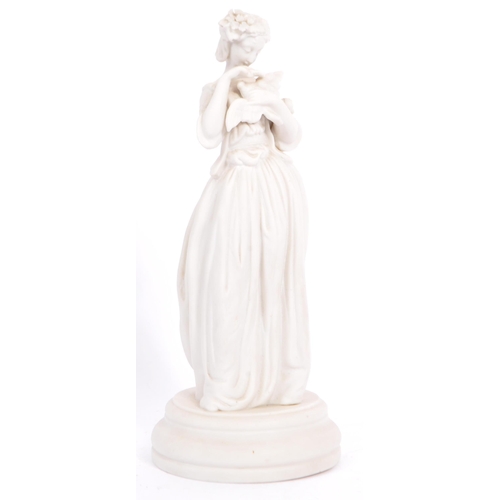 2 - Two 19th century Victorian Parian ware items to include a spill vase and a figurine of a maiden. Tal... 