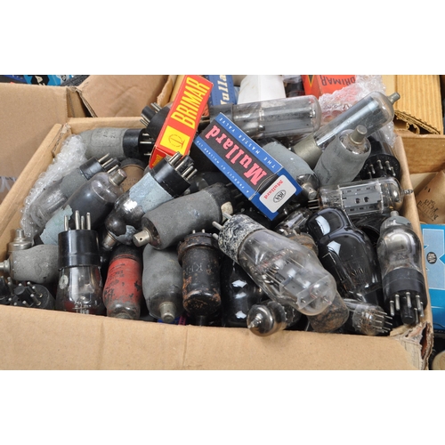 243 - A large collection of vintage glass radio / TV / guitar valves including US Army / Navy plus the fol... 