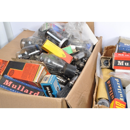 243 - A large collection of vintage glass radio / TV / guitar valves including US Army / Navy plus the fol... 