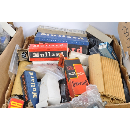 243 - A large collection of vintage glass radio / TV / guitar valves including US Army / Navy plus the fol... 