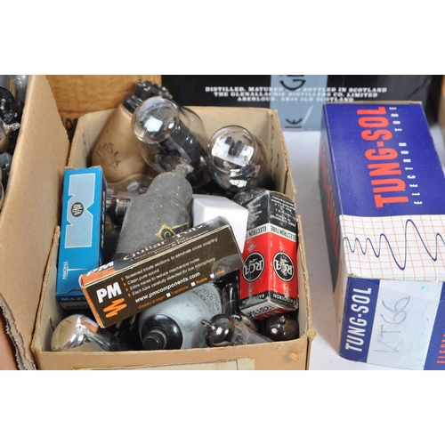243 - A large collection of vintage glass radio / TV / guitar valves including US Army / Navy plus the fol... 