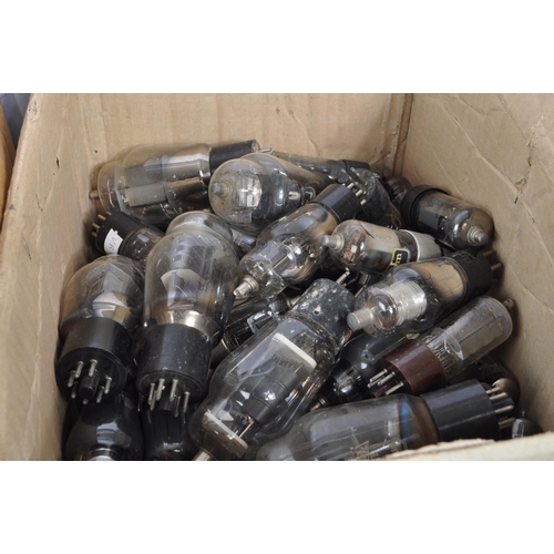 243 - A large collection of vintage glass radio / TV / guitar valves including US Army / Navy plus the fol... 