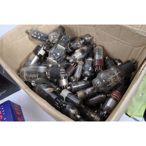 243 - A large collection of vintage glass radio / TV / guitar valves including US Army / Navy plus the fol... 