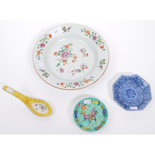 247 - A collection of four assorted 19th century Victorian hand painted porcelain / ceramics. The lot comp... 