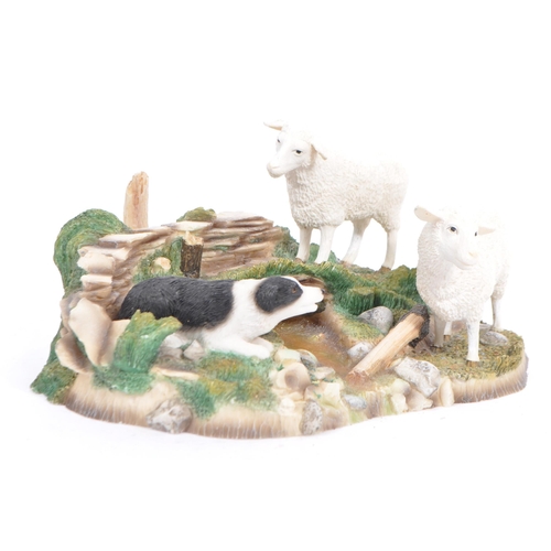 326 - The Leonardo Collection - Two late 20th century figurines. Depicting a farmer with a collie sheep do... 