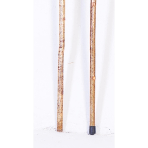 364 - A collection of early 20th century and later walking sticks to include a example with carved horse h... 