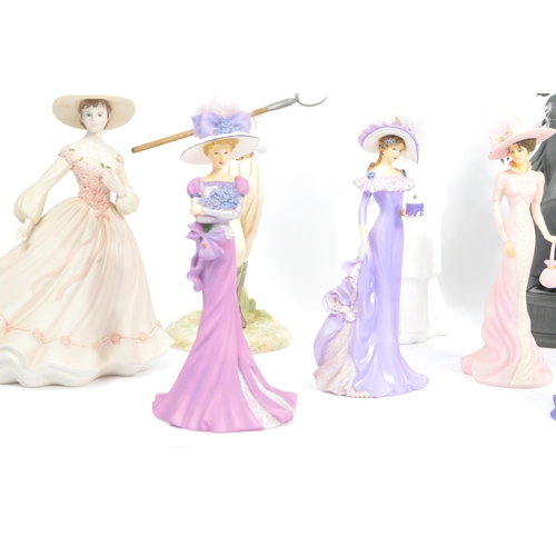 37 - A collection of 20th century figurines to include three Coalport figurines to include Elizabeth Eman... 