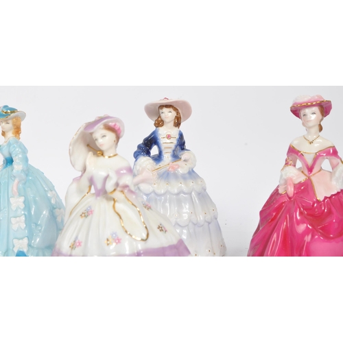 38 - Coalport - The Fashionable Victorians - A collection of 20th century miniature bone china figurines ... 