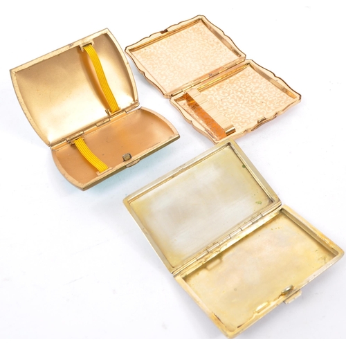 382 - A collection of vintage 20th century enamelled cigarette cases and compacts one silver and gold tone... 