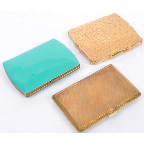 382 - A collection of vintage 20th century enamelled cigarette cases and compacts one silver and gold tone... 