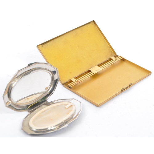 382 - A collection of vintage 20th century enamelled cigarette cases and compacts one silver and gold tone... 