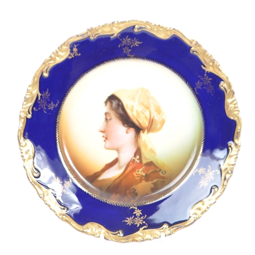 40a - Early 20th century circa 1900s Rosenthal German porcelain display cabinet plates. With side portrait... 