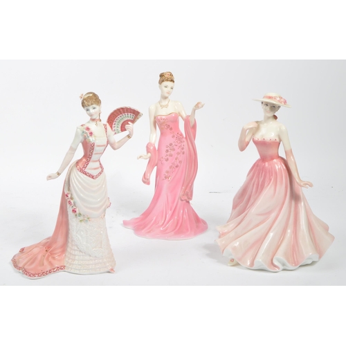 46 - Three limited edition 20th century bone china lady figurines to include Royal Worcester The Painted ... 