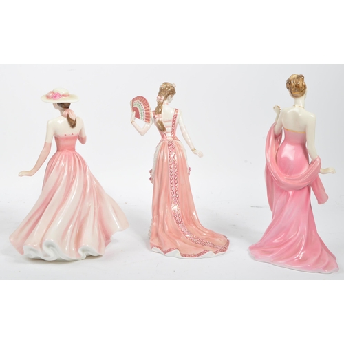 46 - Three limited edition 20th century bone china lady figurines to include Royal Worcester The Painted ... 