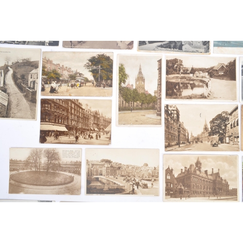 466 - Extensive early 20th century postcard accumulation of British views, approx. 4,000 in vintage leathe... 