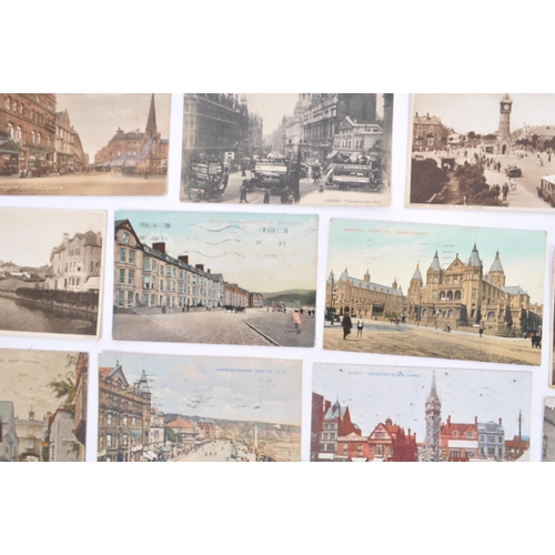 466 - Extensive early 20th century postcard accumulation of British views, approx. 4,000 in vintage leathe... 