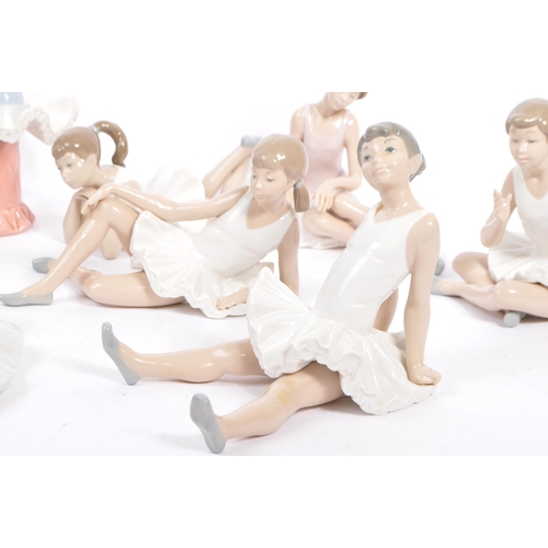 85 - Nao of Lladro - Collection of nine late 20th century Spanish porcelain china tableware figurines in ... 