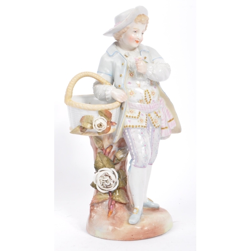 191 - A collection of three early 20th century Meissen style continental porcelain china figures. Comprisi... 