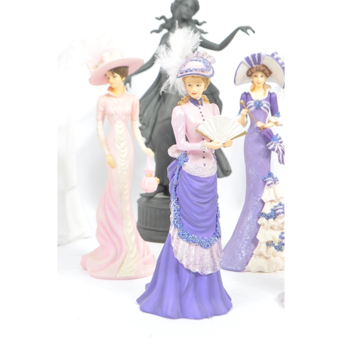 37 - A collection of 20th century figurines to include three Coalport figurines to include Elizabeth Eman... 