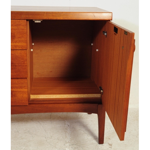 551 - Stonehill Furniture - A vintage mid 20th century teak wood sideboard credenza. Of rectangular form w... 