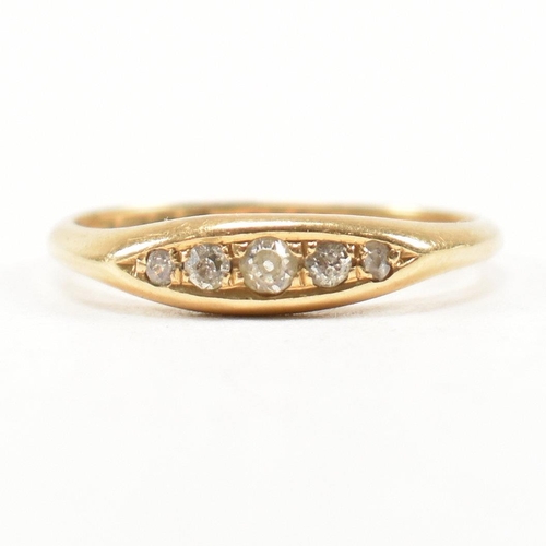 267 - A hallmarked 18ct gold and diamond five stone ring. The antique ring hallmarked Birmingham 1919. Wei... 