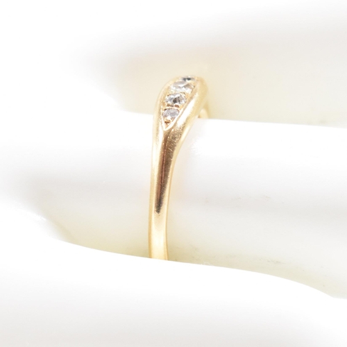 267 - A hallmarked 18ct gold and diamond five stone ring. The antique ring hallmarked Birmingham 1919. Wei... 