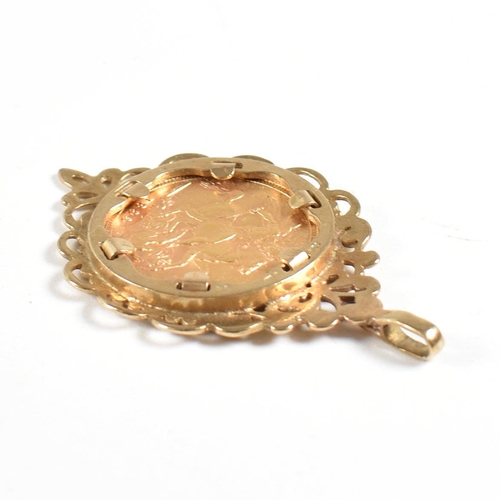 31 - A hallmarked 9ct gold mounted Victorian 1899 gold full sovereign necklace pendant. Total weight 13.7... 