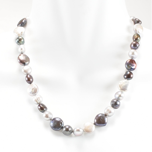 A contemporary baroque pearl necklace. Clasp marked 14K. Weight 52gÿ ...