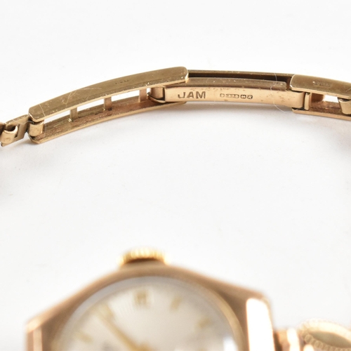 56 - A hallmarked 9ct gold Helvetia 17 jewel cocktail watch on hallmarked gold fancy leaf link strap. Wei... 