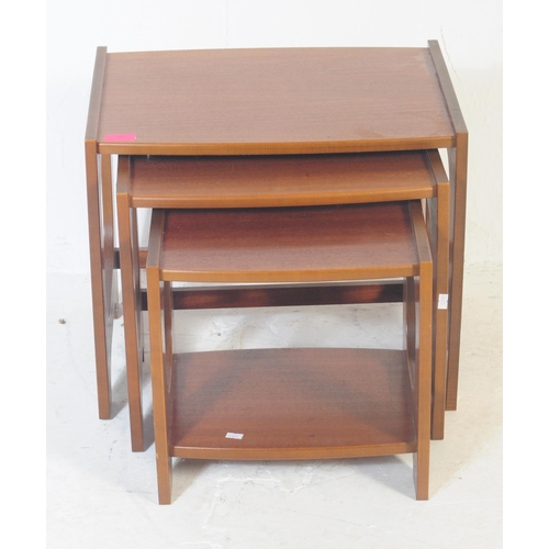 585a - British Modern Design - A  retro mid 20th century circa 1970's teak wood nest of three graduating ta... 