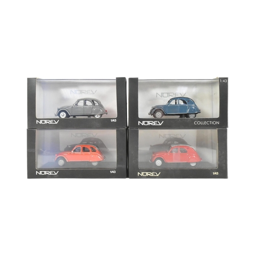 122 - Diecast - a collection of x4 Norev mode 1/43 scale diecast model Citroen car models comprising 2CV A... 