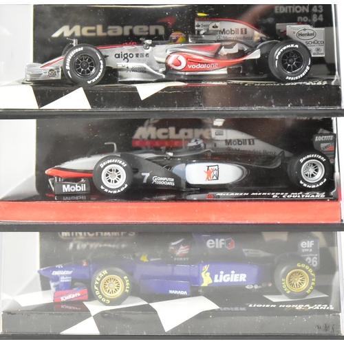 125 - Diecast - a collection of Minichamps 1/43 scale boxed diecast model Formula One cars to include; Wil... 