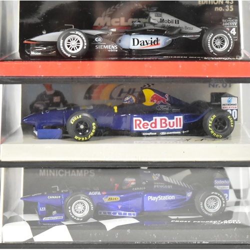 125 - Diecast - a collection of Minichamps 1/43 scale boxed diecast model Formula One cars to include; Wil... 