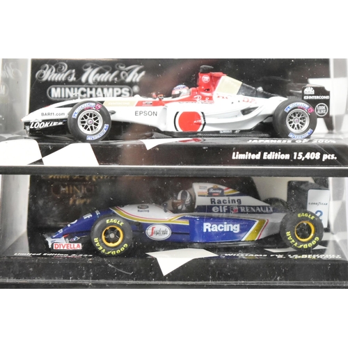 125 - Diecast - a collection of Minichamps 1/43 scale boxed diecast model Formula One cars to include; Wil... 