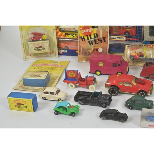 141 - Diecast - a collection of vintage diecast model cars and other vehicles comprising; vintage Matchbox... 