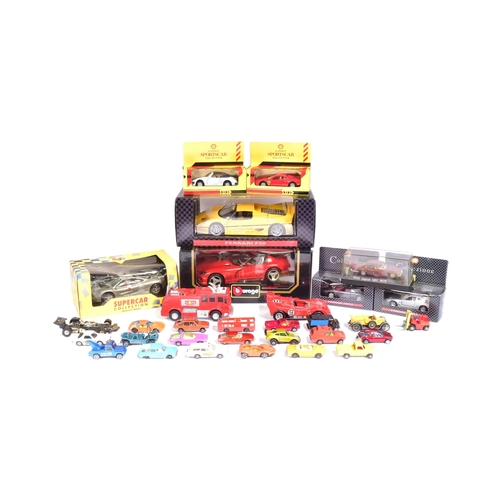 142 - Diecast - a collection of assorted boxed and loose diecast model cars of various scales and makers t... 