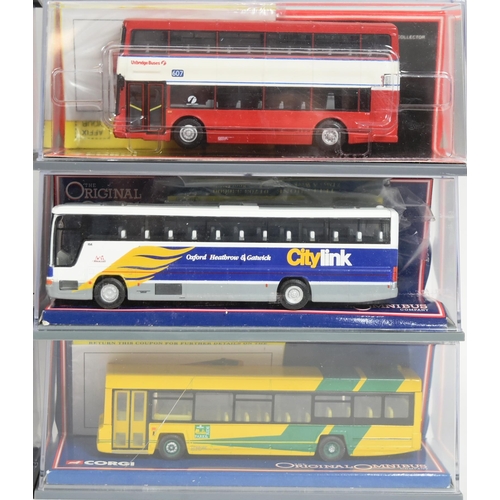 151 - Diecast - a collection of x15 Corgi Original Omnibus 1/76 scale boxed diecast model buses. Various c... 