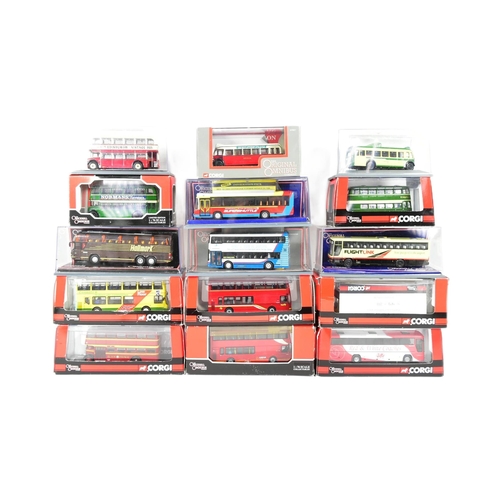 152 - Diecast - a collection of x15 Corgi Original Omnibus 1/76 scale boxed diecast model buses. Various c... 